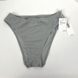 NWT Good American Silver Sparkle Better Bikini Bottom, size 2 = medium.